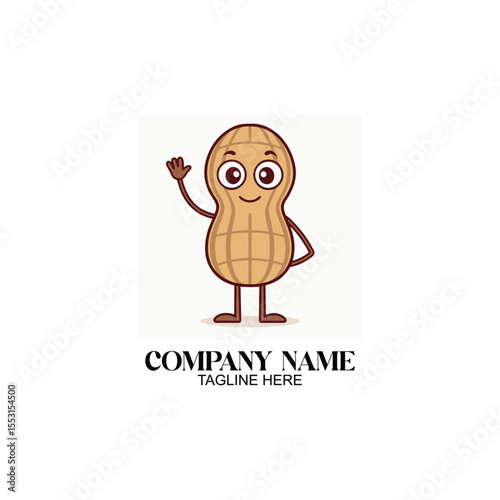 Happy Peanut Cartoon Mascot