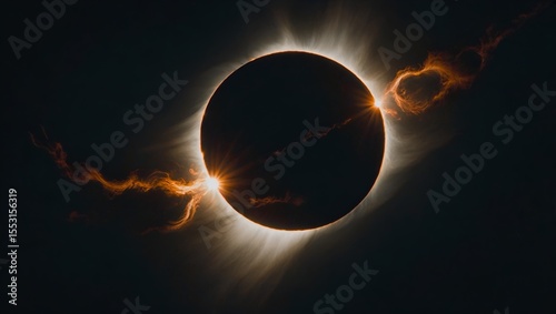 Solar Spectacle: Total Solar Eclipse in the Night Sky