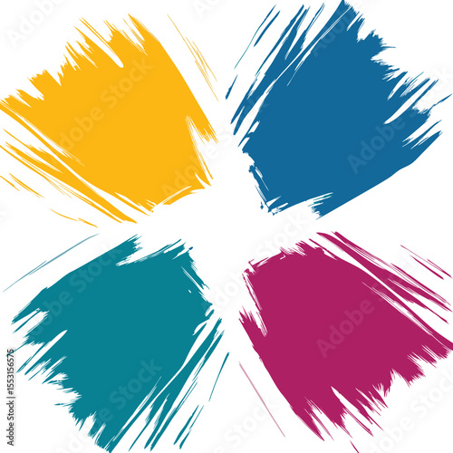 Colorful Abstract Flower with Brush Stroke Petals A Vibrant and Expressive Composition for Creative Designs