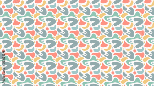 Modern Abstract Camouflage Seamless Pattern - Trendy Organic Vector Background in Coral and Mint