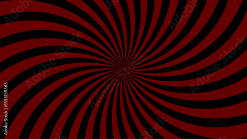 red and black spiral vortex design. This dynamic optical pattern ideal for abstract backgrounds or pop art themes.