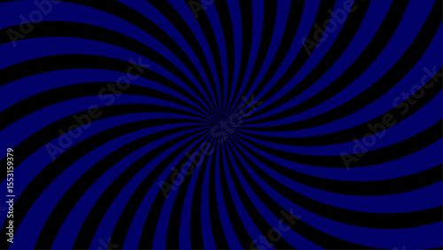 Blue and black spiral vortex design. This dynamic optical pattern ideal for abstract backgrounds or pop art themes