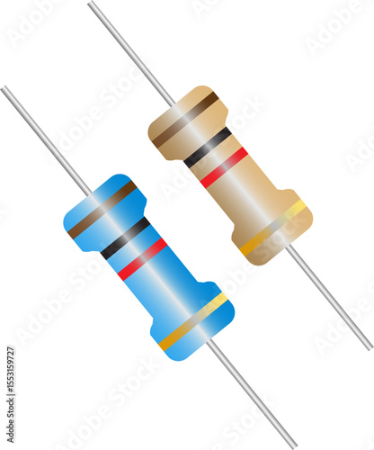 Two Resistors with Color Bands of value 1 K ohm