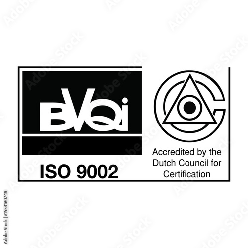 BVQI ISO 9002 ICON VECTOR SIGN BLACK
