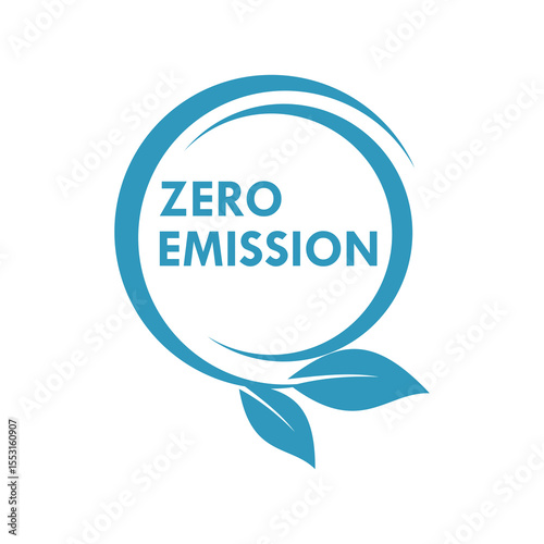 ZERO EMISSION ICON VECTOR LOGO STAMP BLUE