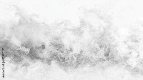 Grey Smoke Swirls with White Background.