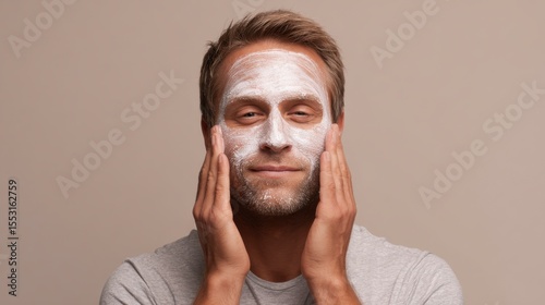 Man Applying Male Skin Care at Home
