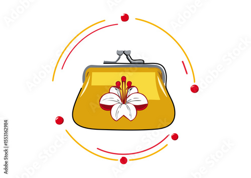 Timeless Yellow Bag with Lily and Plaid, Vibrant Handbag with Floral Arrangement, Designer Plaid Purse with Nature Motif, Colorful Accessory with Spring Flower Decor
