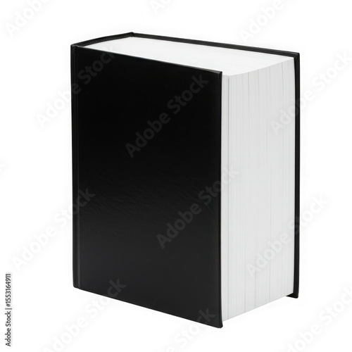 Thick black book isolated on transparent background