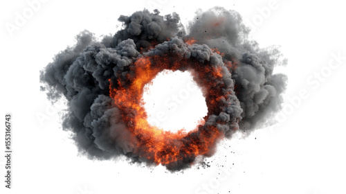 powerful explosion with ring of fire v