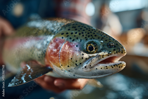 Steelhead trout caught while fly fishing