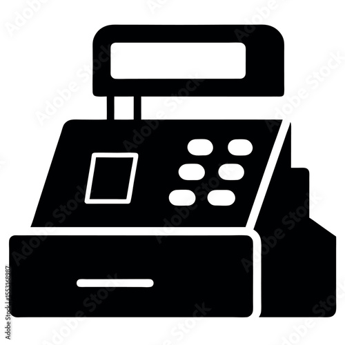 Vector art of a cash register icon isolated on white background