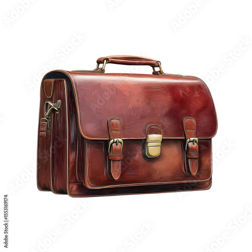 The Timeless Attache: This vintage-style attache radiates professional poise, its richly toned leather, antique clasps, and sturdy handle, whispering tales of seasoned experience and resolute purpose.
