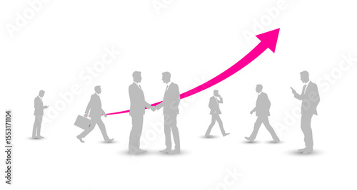 crescita, successo, grafico freccia, economia, istogrammi, statistiche, persone, colleghi, uomini d'affari	
