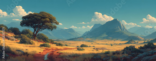 Background with landscape of South Africa