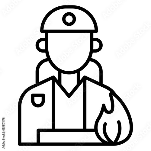 Firefighter Vector Icon
