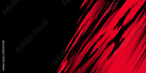 Wallpaper Mural Black and red abstract grunge background with halftone style. Torontodigital.ca