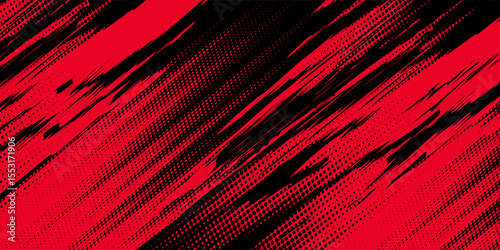 Wallpaper Mural Black and red abstract grunge background with halftone style. Torontodigital.ca