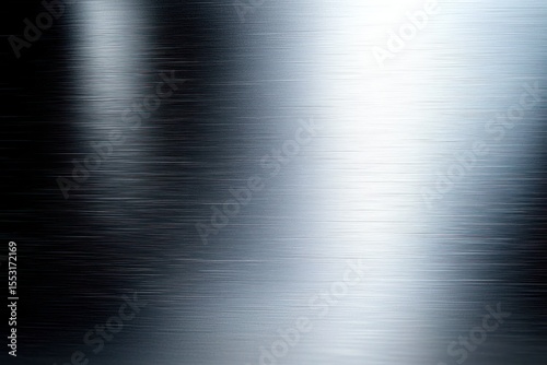 Smooth metallic surface with horizontal brushed texture reflecting light creating silver and dark gradient effects