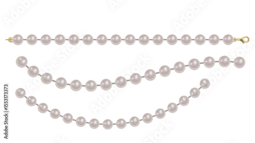 Elegant Pearl Necklace with Gold Clasps