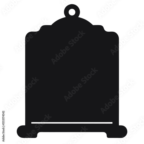 Vector art of a blank black plaque isolated on white background