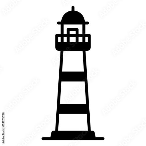 Isolated Lighthouse Silhouette Icon Illustration