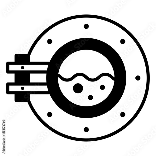 Washing Machine Icon: Vector Illustration of Front-Load Appliance