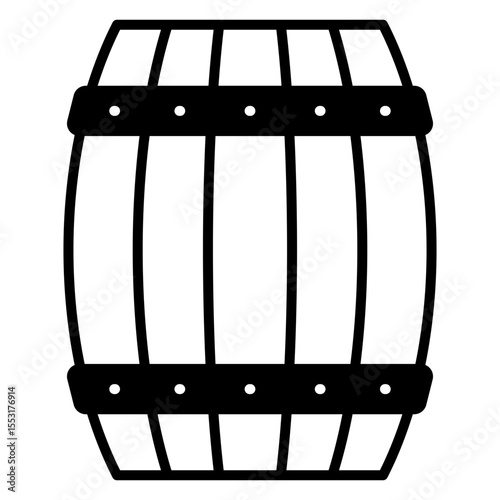Barrel Icon Illustration: Storage, Wood, Wine