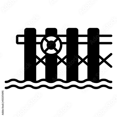 Silhouette illustration of a bridge over water