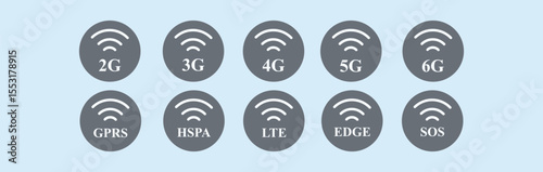  Wifi symbol icon set. Wifi icon wireless internet connection signal