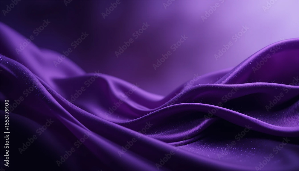 Obraz premium A dark purple silk is shown with a purple background, Dark purple silk folds