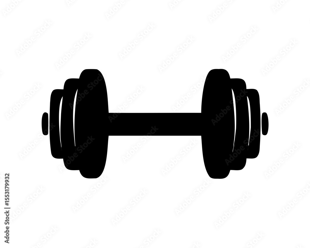 Naklejka premium barbell icon, dumbbell silhouette vector illustration, dumbbell icon vector