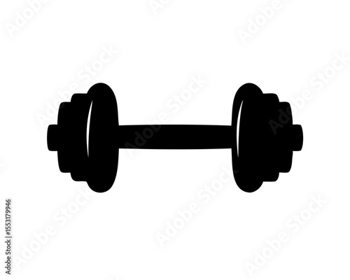 barbell icon, dumbbell silhouette vector illustration, dumbbell icon vector