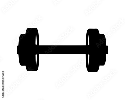 barbell icon, dumbbell silhouette vector illustration, dumbbell icon vector