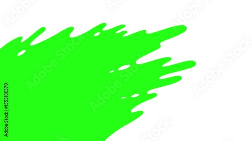 Abstract white fluid animation on green screen background. Seamless hand drawn liquid transition animation.