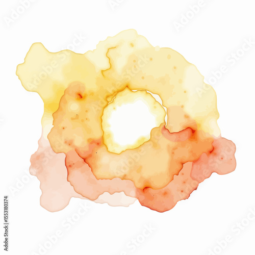 Abstract watercolor splash in warm yellow and orange tones  