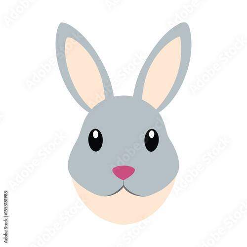 Silky rabbit head soft mascot drawing Vector illustration