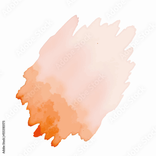 Abstract orange watercolor splash in soft tones  