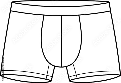 Boxer briefs man Minimalist line art hand drawn outline stroke