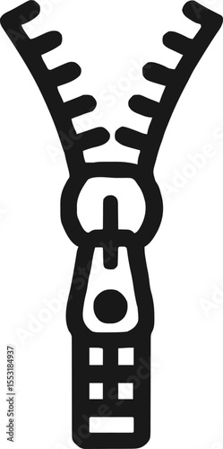 Zipper  icon illustration outline stroke minimalist black line
