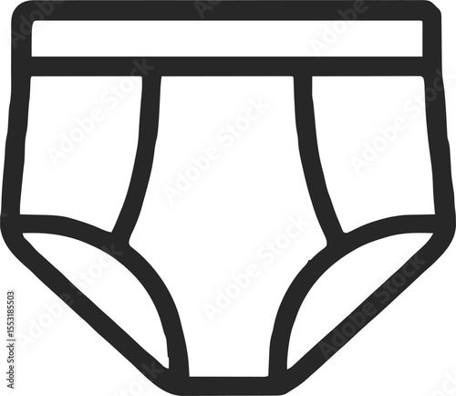 Underwear boxer brief  icon illustration outline stroke minimalist black line