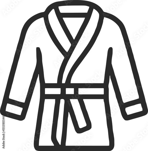 Bathrobe icon illustration outline stroke minimalist black line