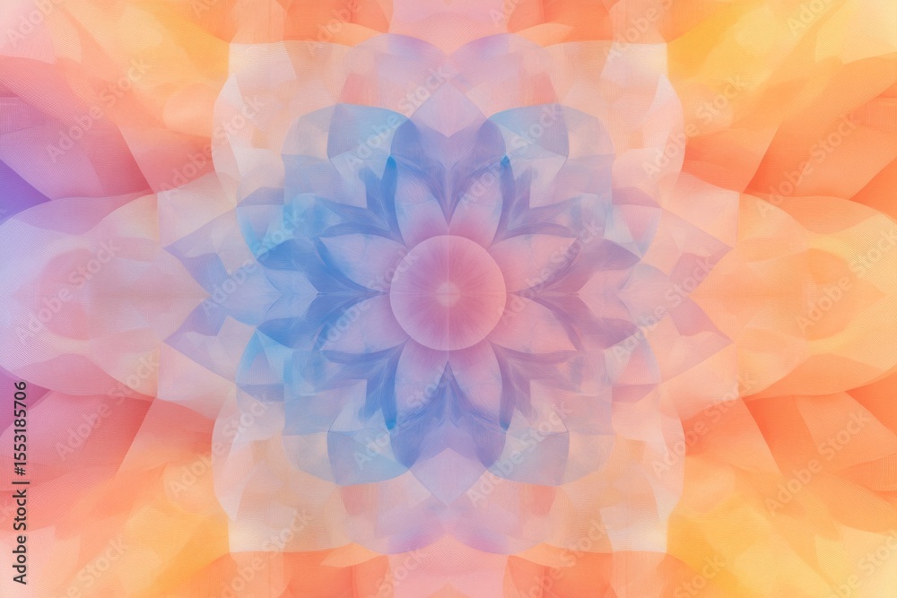 Fototapeta premium Vibrant maximalism abstract mandala design in pastel explosion for creative projects