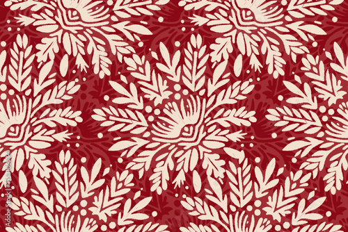 Ikat paisley embroidery on the fabric in Indonesia, India and Asian countries.geometric ethnic oriental seamless pattern.Aztec style. illustration. design for texture, fabric,clothing,wrapping,carpet.