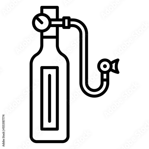 Scuba Diving Gear Icon: Oxygen Tank and Regulator
