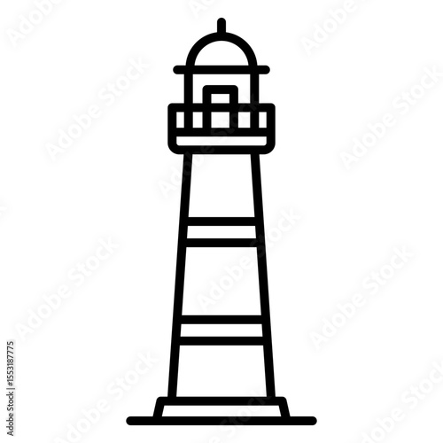 Lighthouse vector icon. Maritime navigation sign