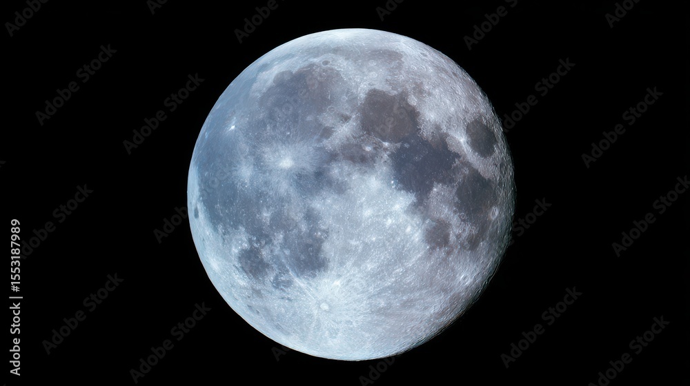 Obraz premium Detailed Moon Surface CloseUp Isolated on Black Background with Visible Craters and Texture