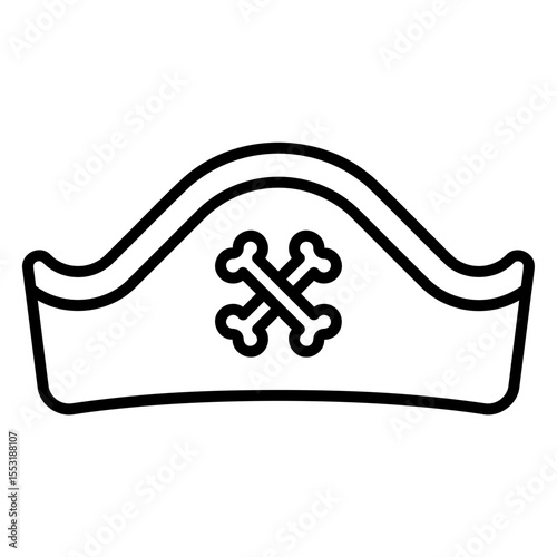 Pirate Hat with Crossbones Illustration