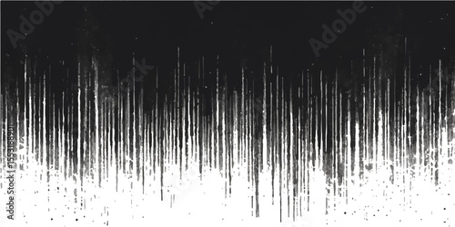 Abstract black and white grunge background with a digital sound equalizer wave pattern, perfect for technology and music-themed designs