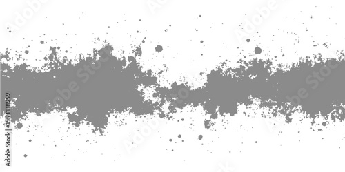 Black grunge ink splat texture design with a dirty paint spray and liquid stain border element